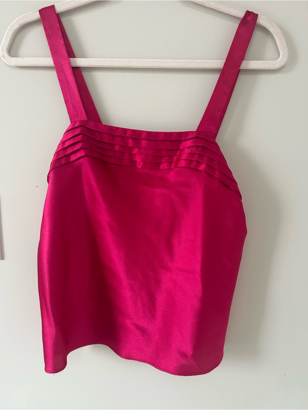Fuchsia Pleated Yoke Women’s Tank Top
